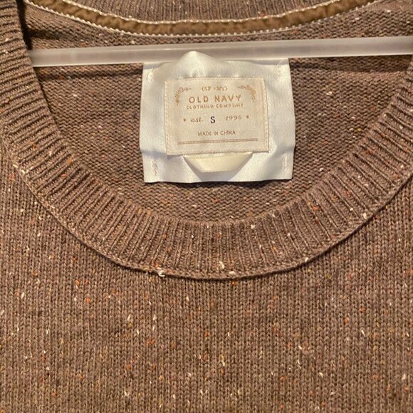 Old Navy Brown Crew Neck Fitted Sweater Small Long Sleeve Pullover - Picture 3 of 4
